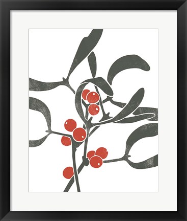 Framed Colorblock Berry Branch III Print