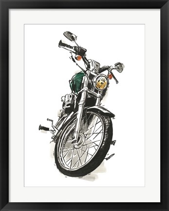 Framed Motorcycles in Ink I Print