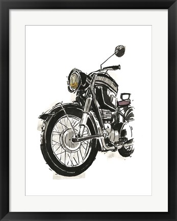 Framed Motorcycles in Ink IV Print