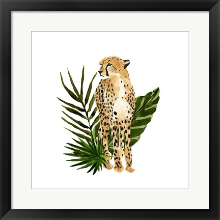 Framed Cheetah Outlook I Print