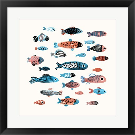 Framed Fish School I Print