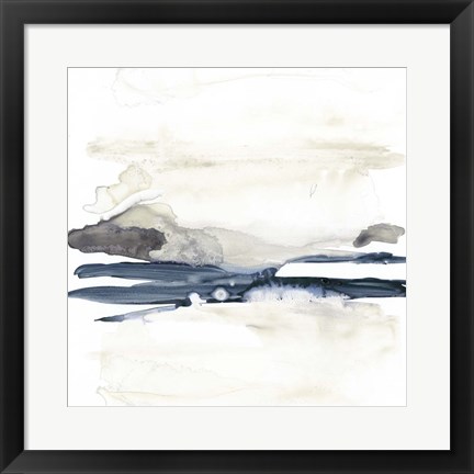 Framed Navy Horizon Line II Print