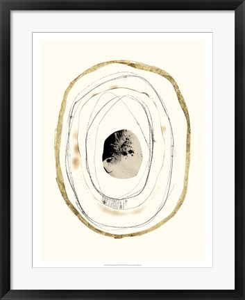 Framed Paper, Gold &amp; Smoke I Print