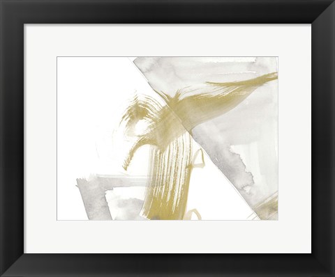 Framed Gold &amp; Grey Exploration I Print