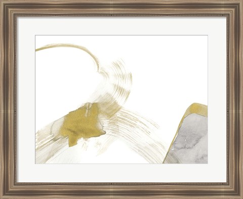 Framed Gold &amp; Grey Exploration II Print