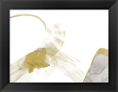 Framed Gold &amp; Grey Exploration II Print