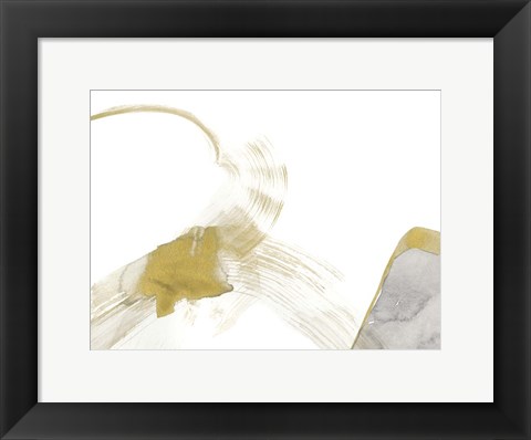 Framed Gold &amp; Grey Exploration II Print