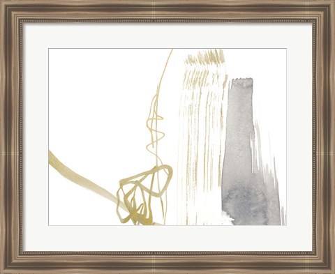 Framed Gold &amp; Grey Exploration III Print