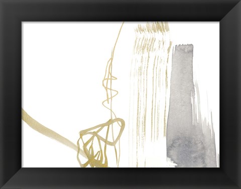 Framed Gold &amp; Grey Exploration III Print