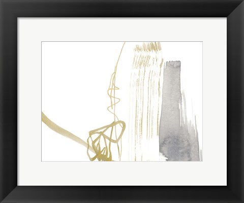 Framed Gold &amp; Grey Exploration III Print