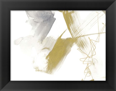 Framed Gold &amp; Grey Exploration IV Print