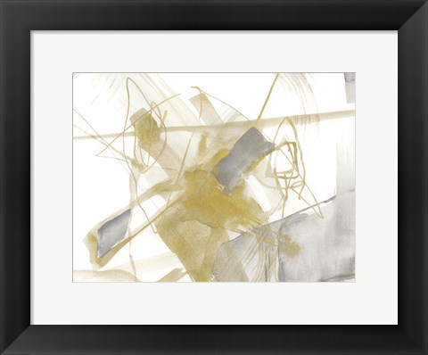 Framed Gold &amp; Grey Exploration V Print