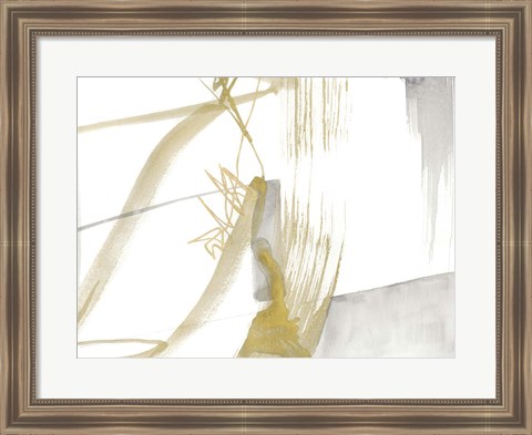 Framed Gold &amp; Grey Exploration VI Print