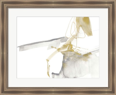 Framed Gold &amp; Grey Exploration VII Print