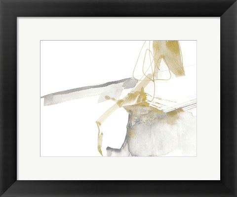 Framed Gold &amp; Grey Exploration VII Print