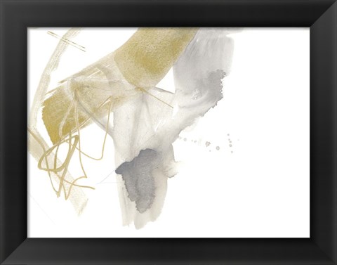 Framed Gold &amp; Grey Exploration IX Print