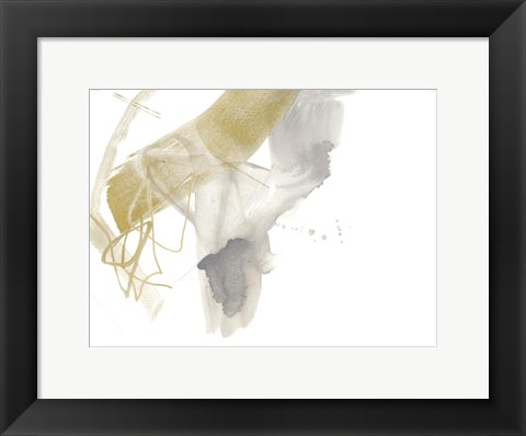 Framed Gold &amp; Grey Exploration IX Print