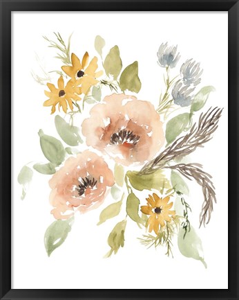 Framed Late Summer Flowers II Print