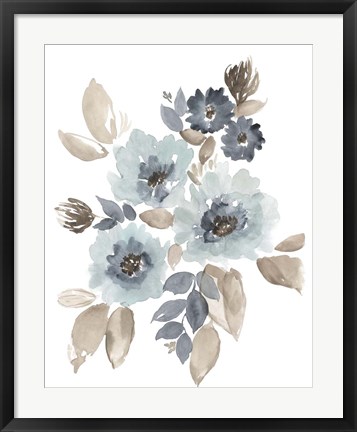 Framed Blue &amp; Chocolate Cascade I Print