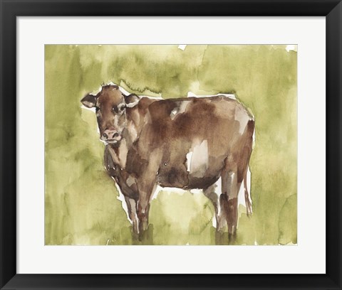 Framed Cow in the Field II Print