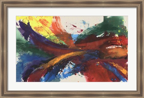 Framed Twisting Rainbow I Print