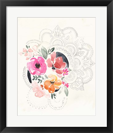 Framed Mandala Bouquet I Print