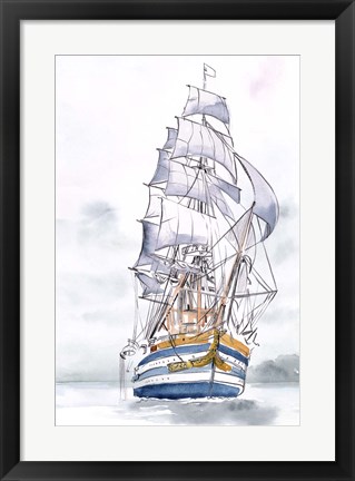 Framed Tall Ship I Print