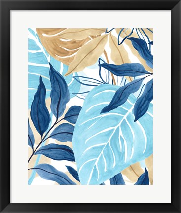 Framed Blue Jungle IV Print