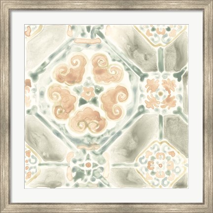 Framed Terracotta Garden Tile III Print