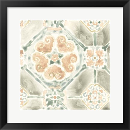 Framed Terracotta Garden Tile III Print