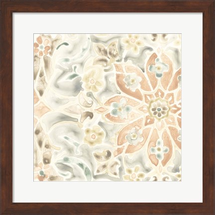 Framed Terracotta Garden Tile IV Print