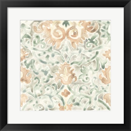 Framed Terracotta Garden Tile V Print