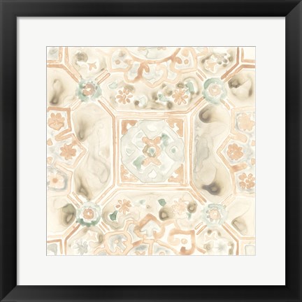 Framed Terracotta Garden Tile VIII Print