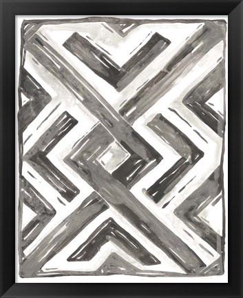 Framed Tribal Geometry I Print