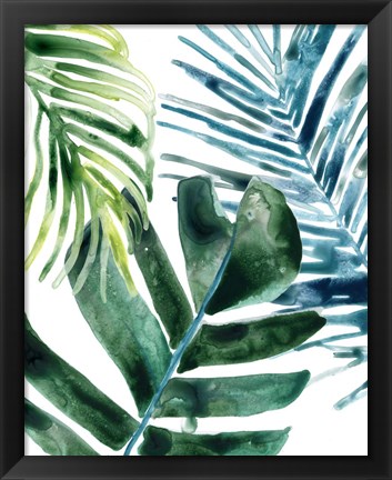 Framed Tropical Leaf Medley I Print