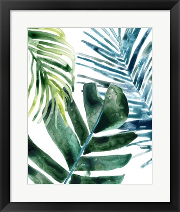 Framed Tropical Leaf Medley I Print