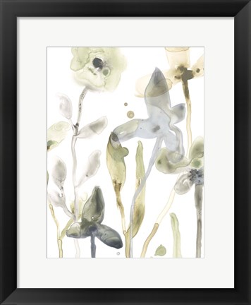 Framed Stone Moss Stems III Print