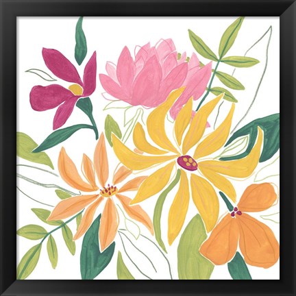 Framed Tutti Frutti Floral I Print