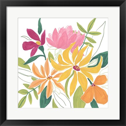 Framed Tutti Frutti Floral I Print