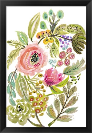 Framed Happy Flowers V Print