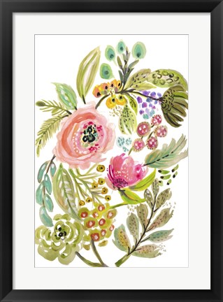 Framed Happy Flowers V Print