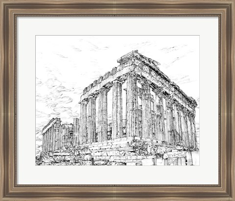 Framed Secret Greece in B&amp;W I Print