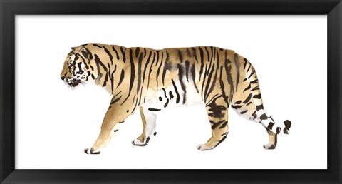 Framed Watercolor Tiger III Print