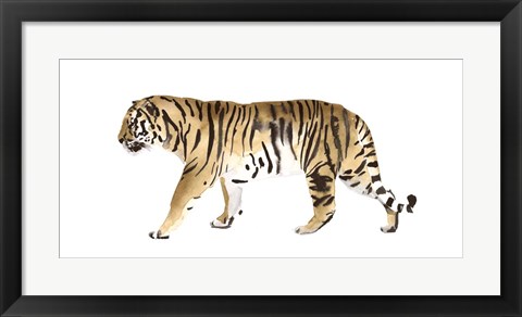 Framed Watercolor Tiger III Print