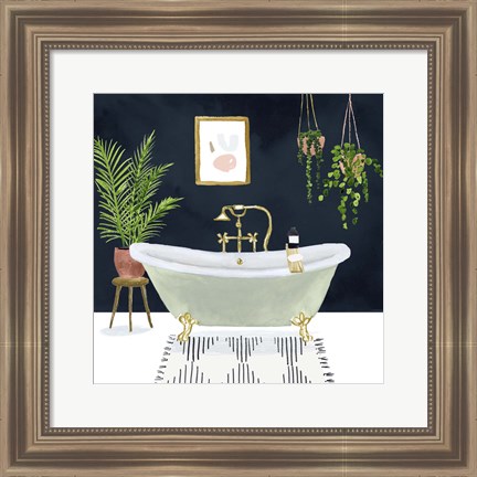 Framed Boho Bath I Print