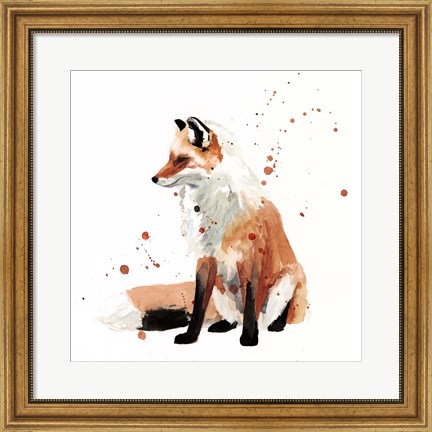 Framed Watercolor Fox I Print