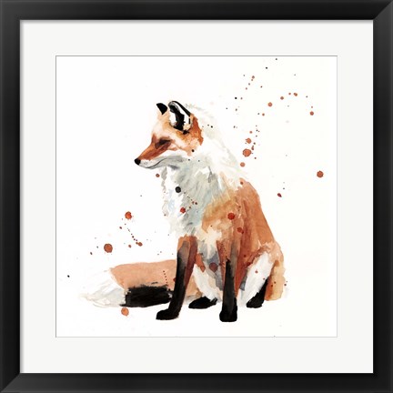 Framed Watercolor Fox I Print