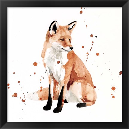 Framed Watercolor Fox II Print