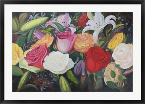 Framed Floral Abundance I Print