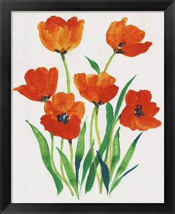 Framed Red Tulips in Bloom I Print